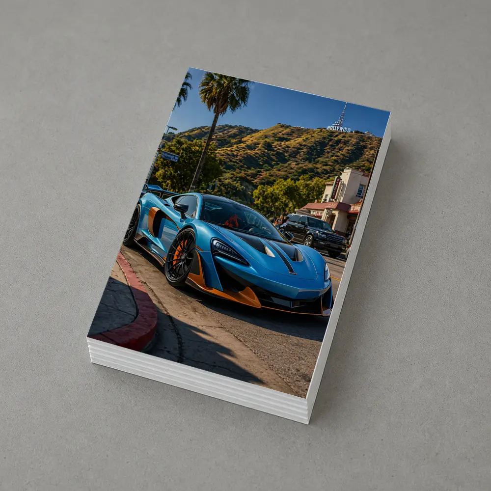 McLaren 600LT Blue Hollywood Hills Los Angeles – Postcards