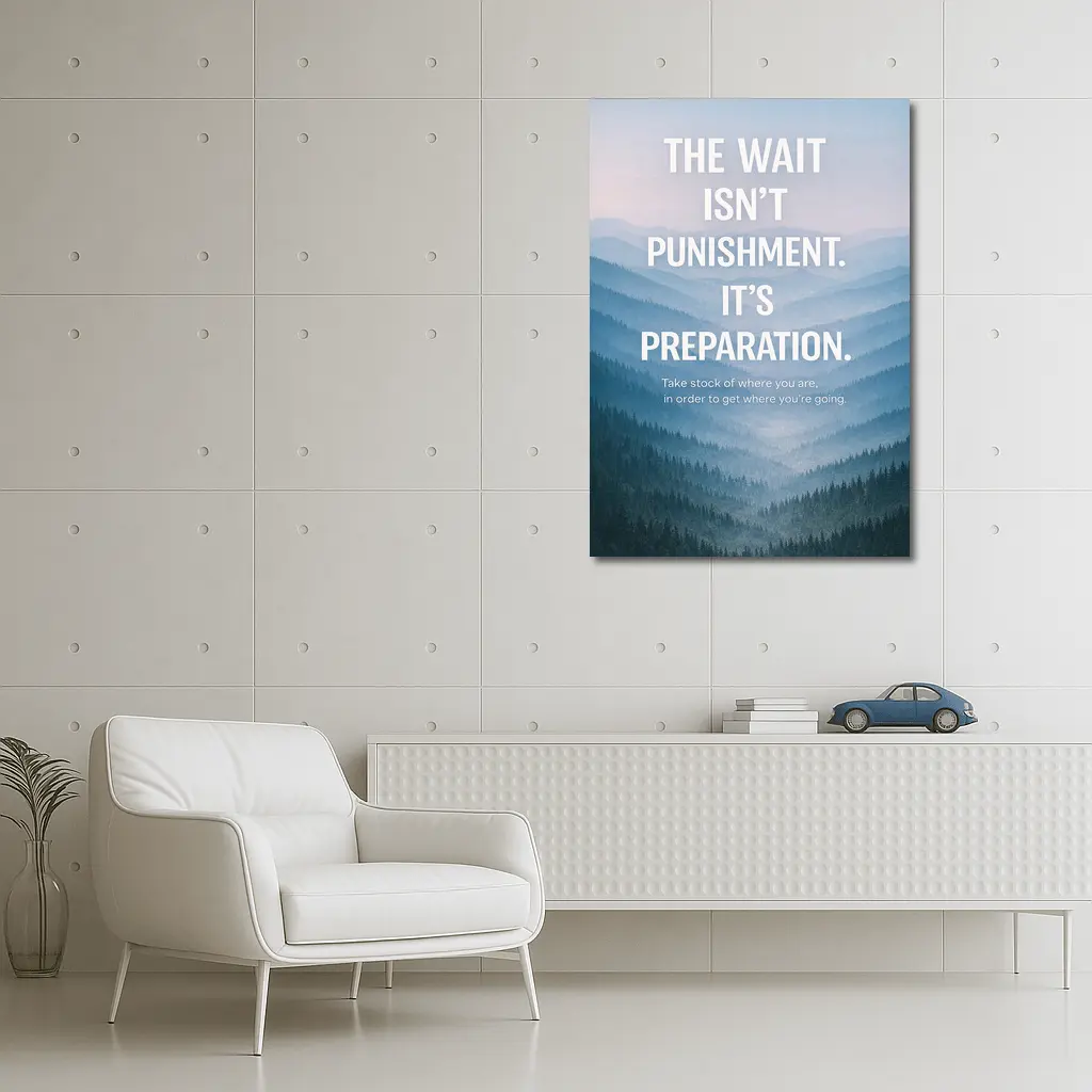 The Wait Is Preparation Misty Mountains Quote – Wall Art