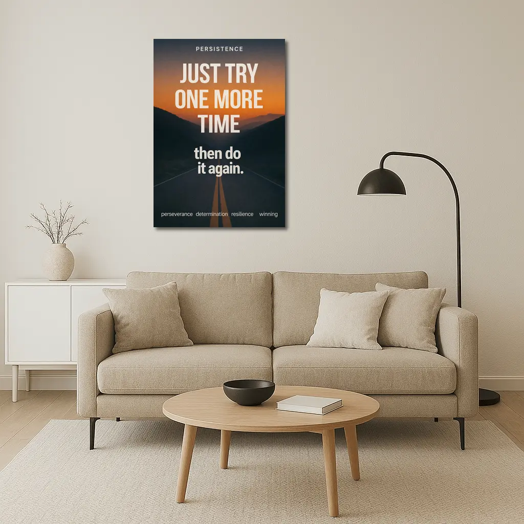 Persistence Just Try One More Time Road – Wall Art
