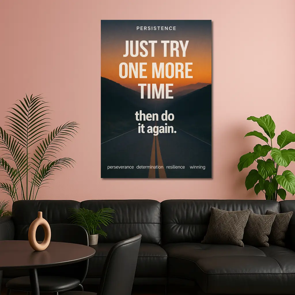 Persistence Just Try One More Time Road – Wall Art