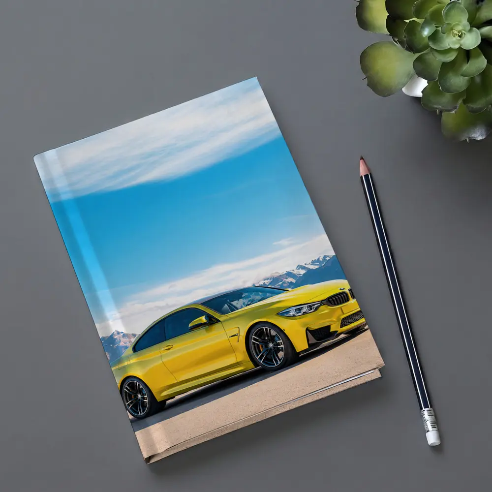 BMW M4 Yellow Parked Mountain Skyline – Notebooks