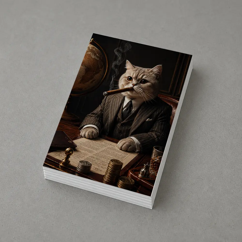 Boss Cat Godfather Suit Cigar Office – Postcards
