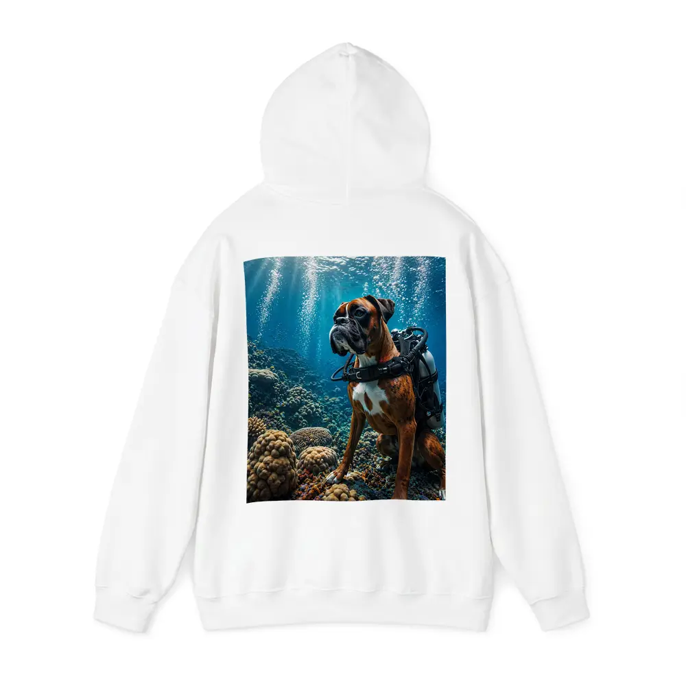 Boxer Dog Scuba Diving Coral Reef Underwater – Hoodies