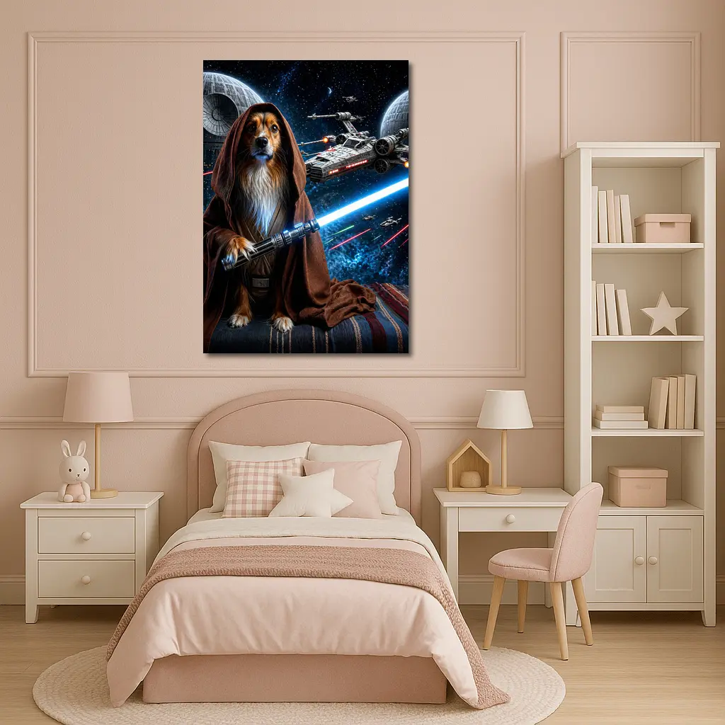 Shetland Sheepdog Jedi Knight Epic Space Battle – Wall Art
