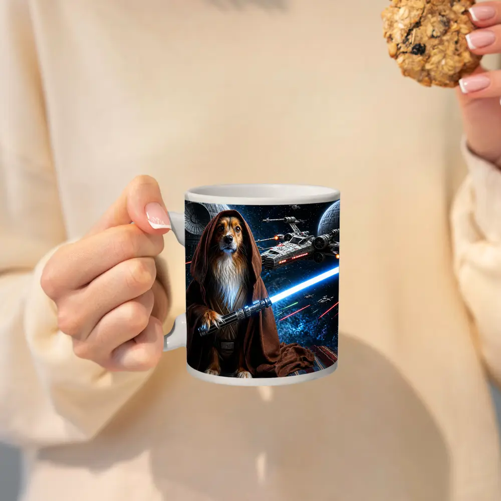 Shetland Sheepdog Jedi Knight Epic Space Battle – Mugs
