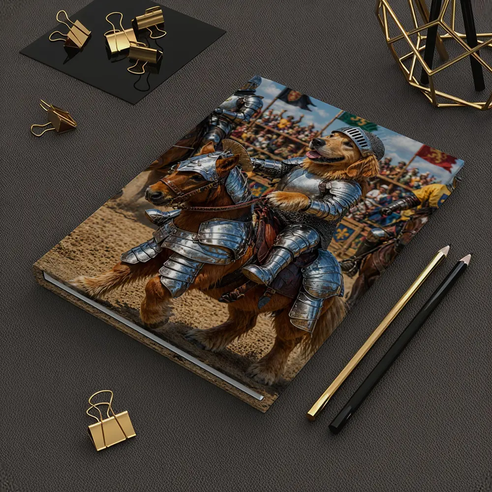 Golden Retriever Knight Riding Horse Tournament – Notebooks