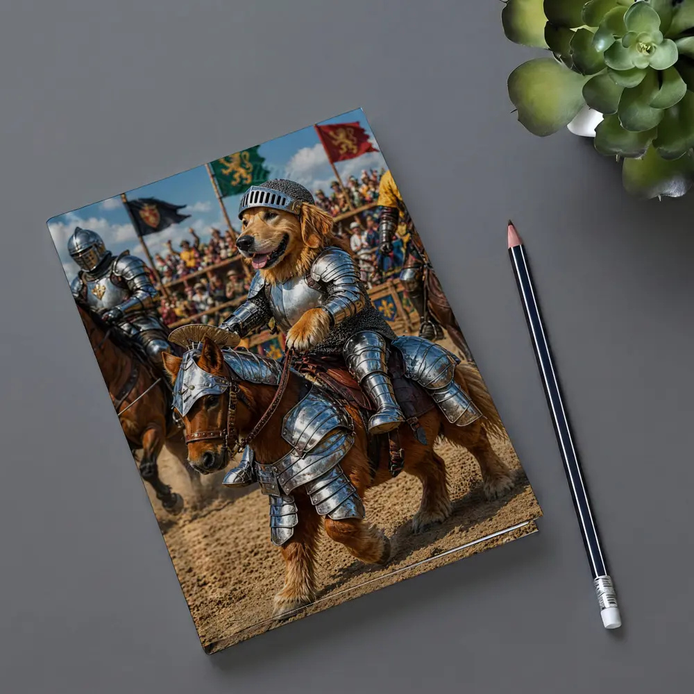 Golden Retriever Knight Riding Horse Tournament – Notebooks