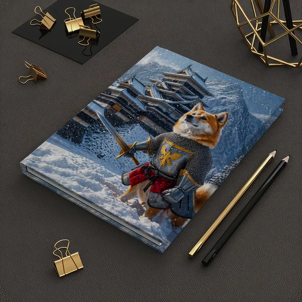 Shiba Inu Knight Warrior Snowy Japanese Castle – Notebooks