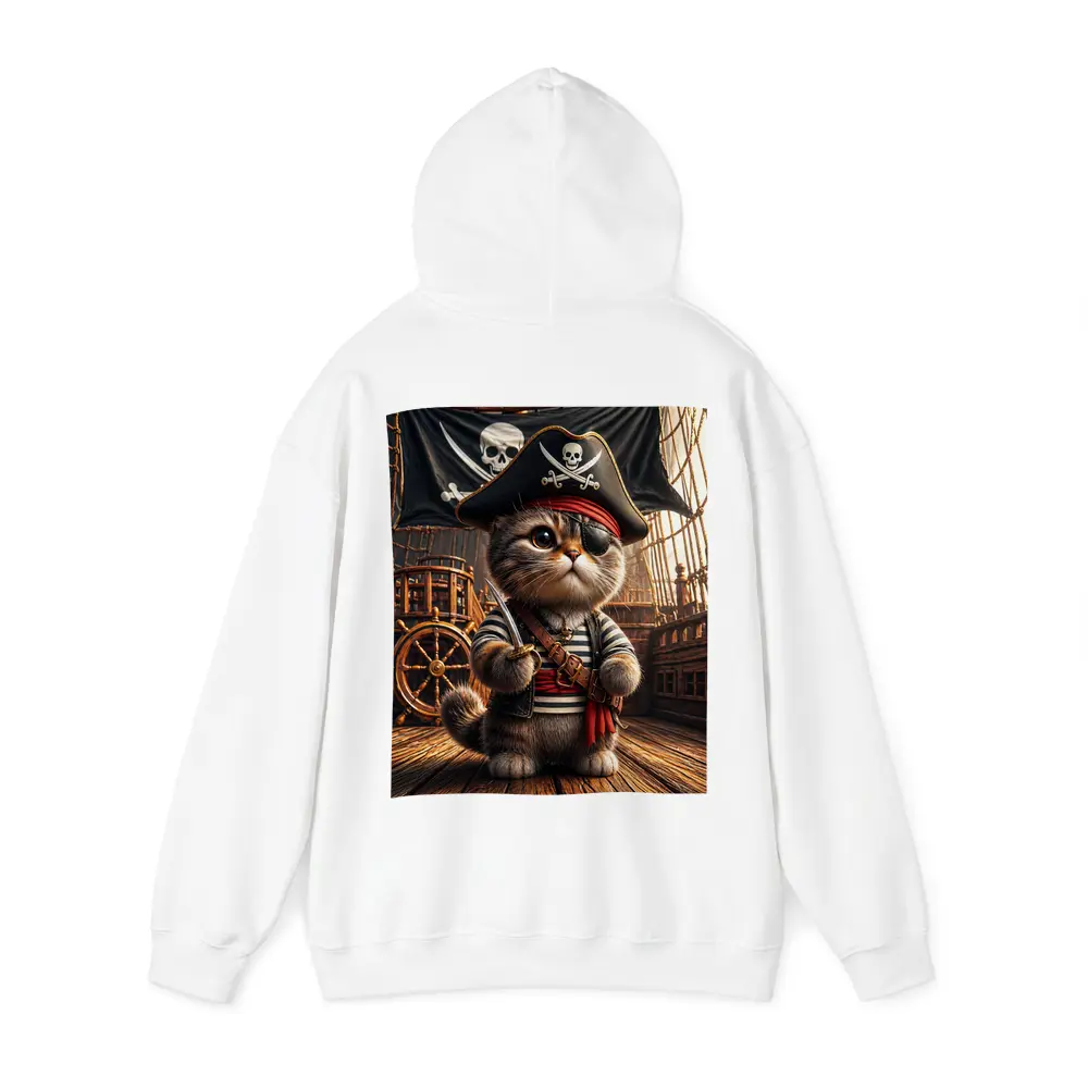 Pirate Cat On Wooden Ship Deck – Hoodies