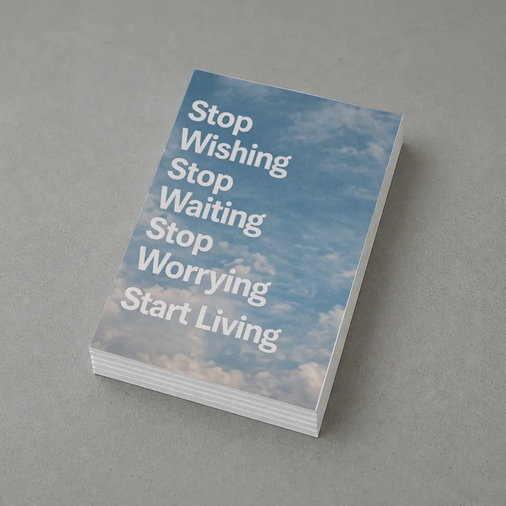 Stop Wishing Waiting Worrying Start Living Sky – Postcards
