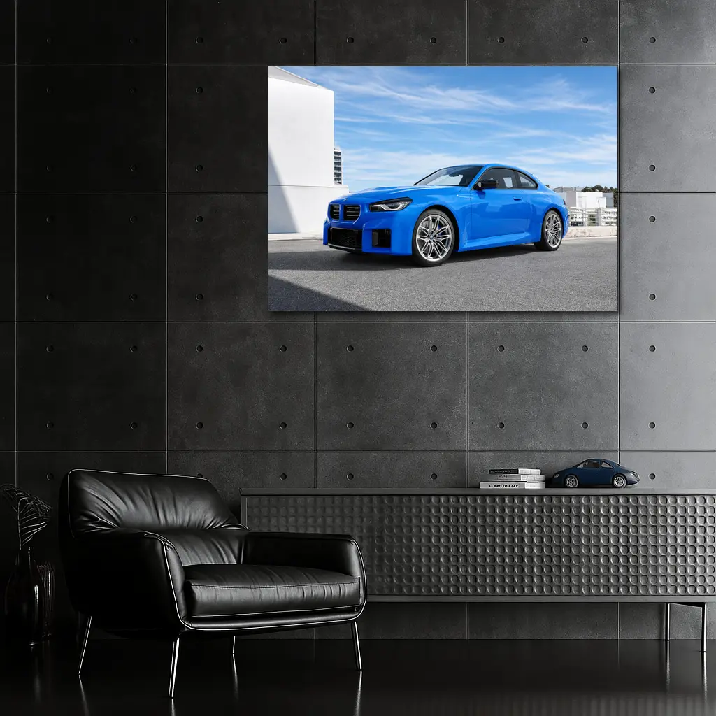 BMW M2 Coupe Blue Sunny Day Setting – Wall Art