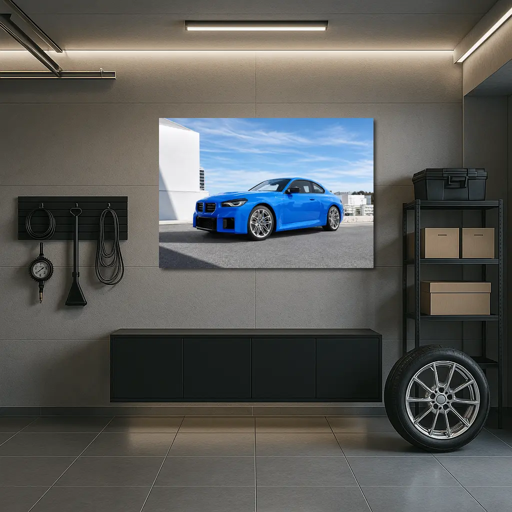 BMW M2 Coupe Blue Sunny Day Setting – Wall Art