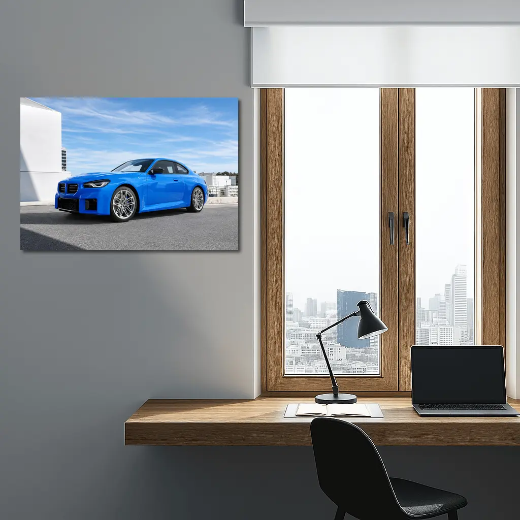 BMW M2 Coupe Blue Sunny Day Setting – Wall Art