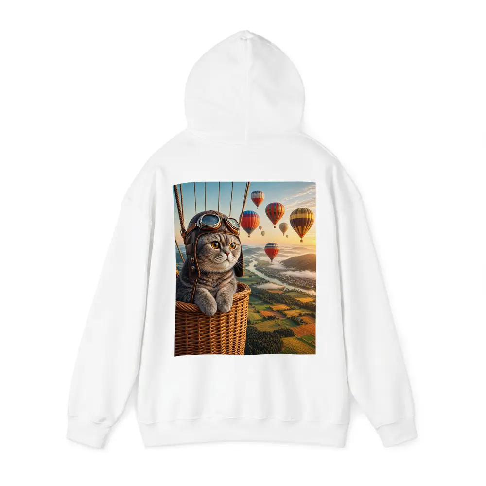 Scottish Fold Cat Hot Air Balloon Adventure – Hoodies