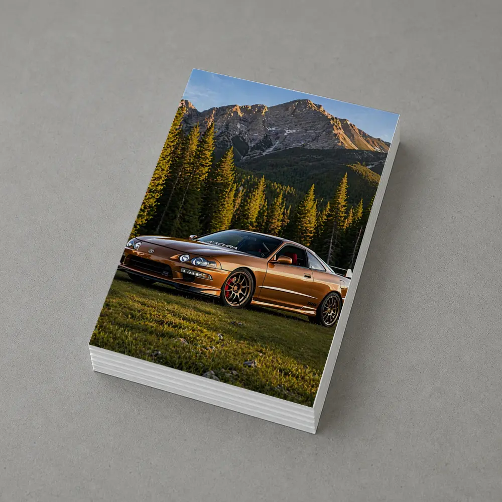 Acura Integra Gold Mountain Forest Setting – Postcards