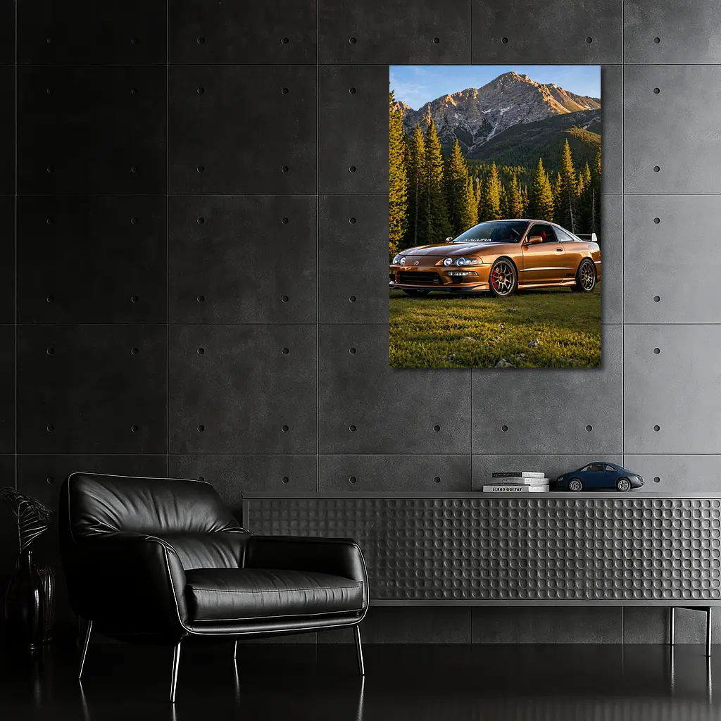 Acura Integra Gold Mountain Forest Setting – Wall Art
