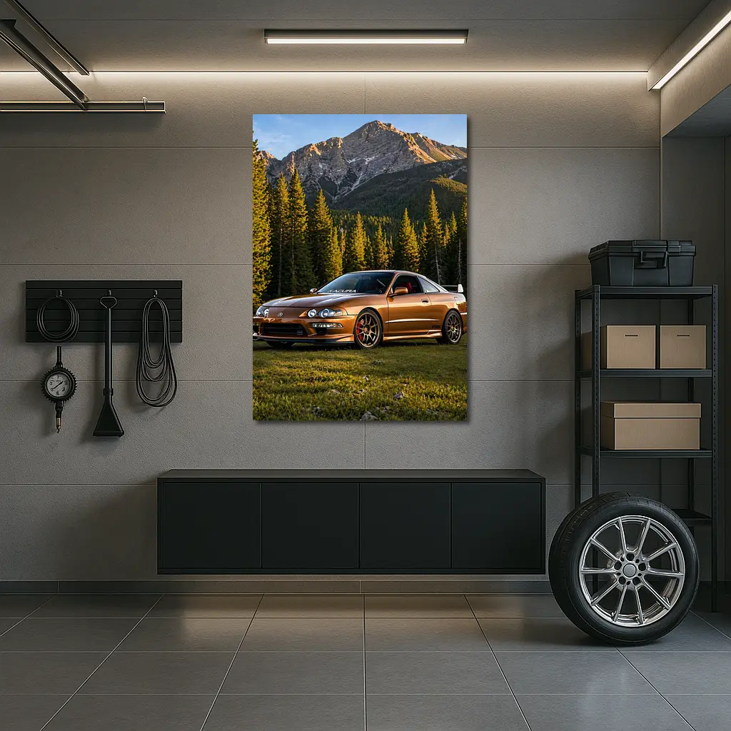 Acura Integra Gold Mountain Forest Setting – Wall Art