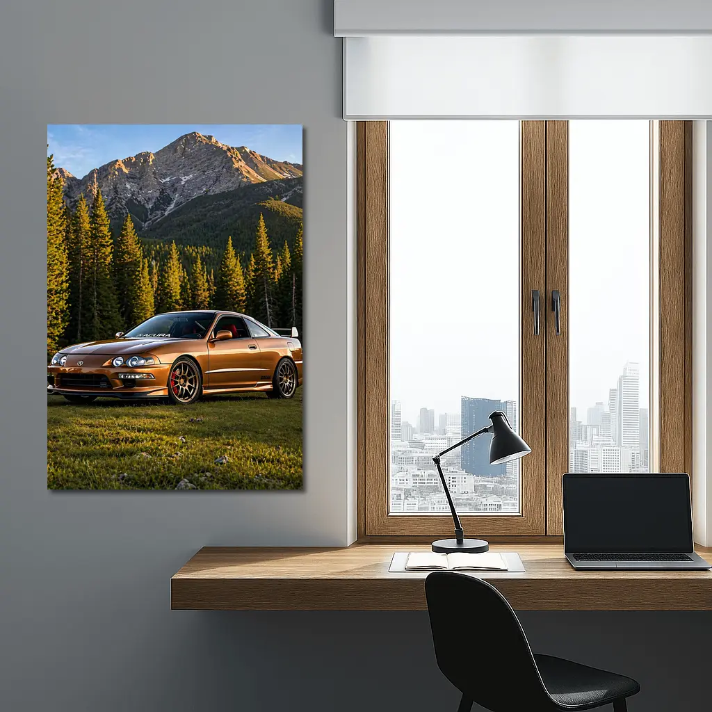 Acura Integra Gold Mountain Forest Setting – Wall Art