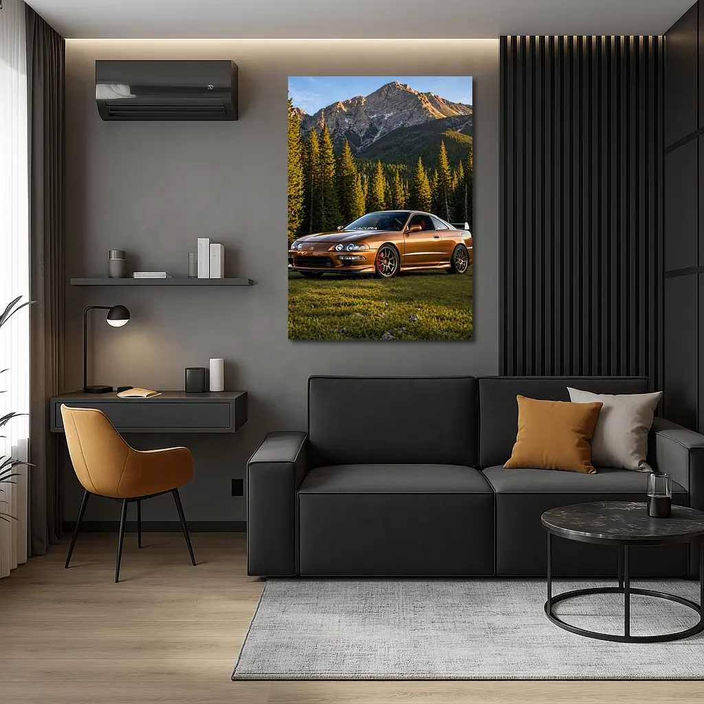 Acura Integra Gold Mountain Forest Setting – Wall Art