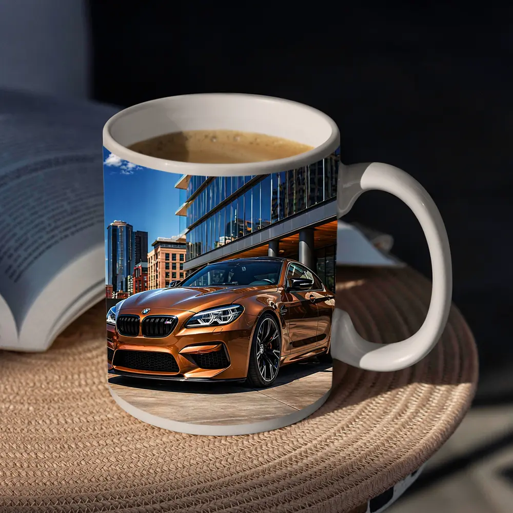 BMW M6 Bronze Coupe Urban City Setting – Mugs