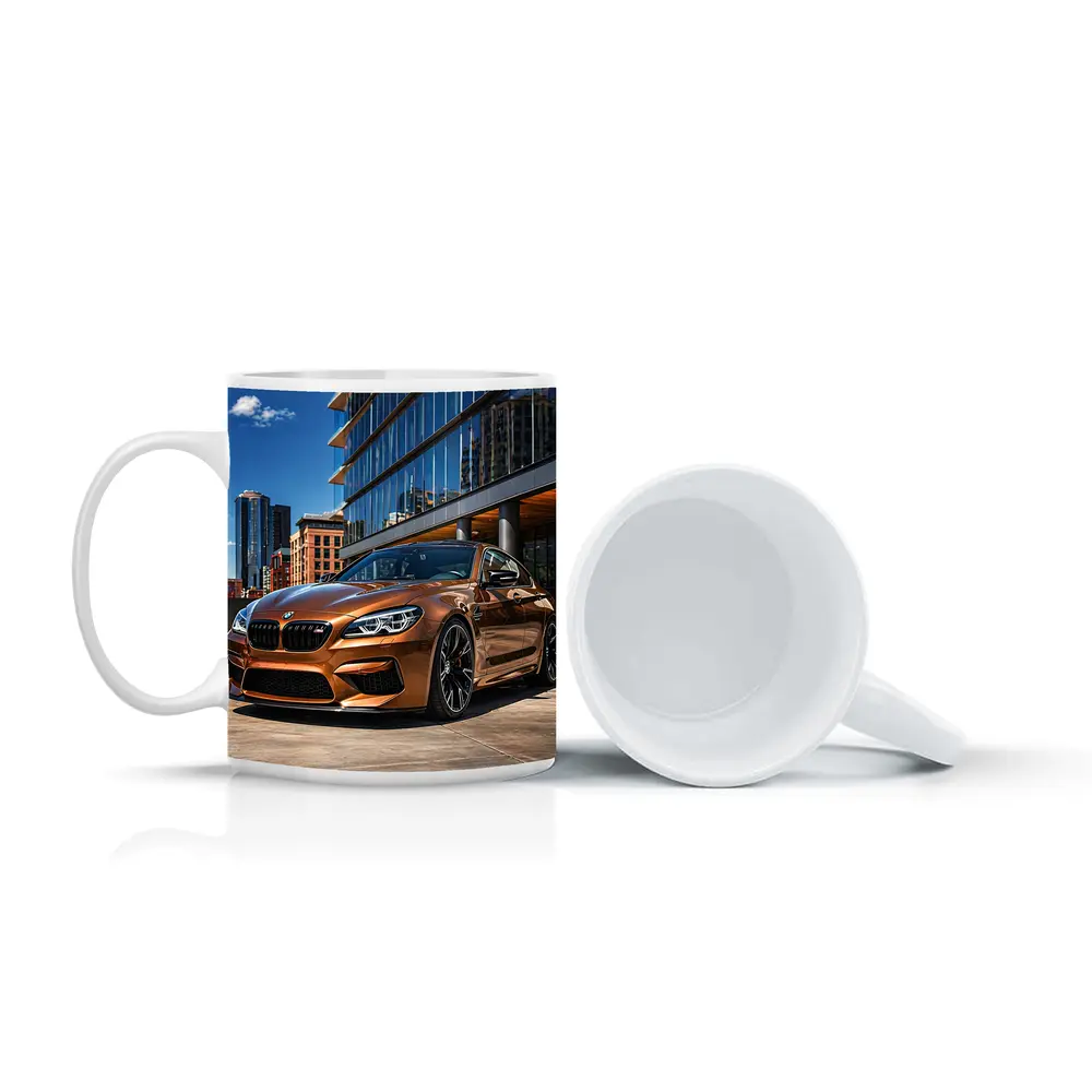 BMW M6 Bronze Coupe Urban City Setting – Mugs