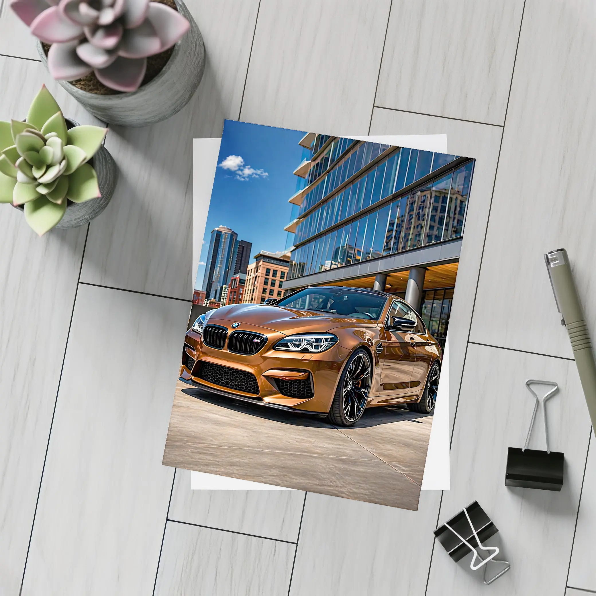 BMW M6 Bronze Coupe Urban City Setting – Postcards