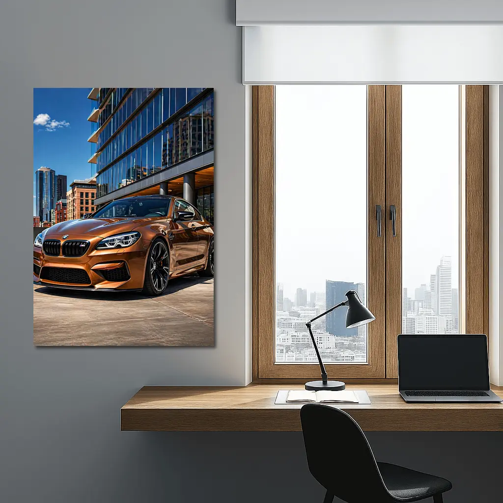 BMW M6 Bronze Coupe Urban City Setting – Wall Art