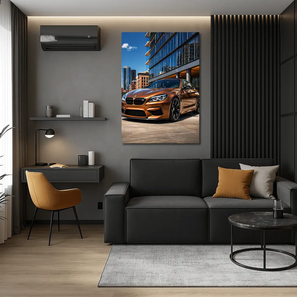 BMW M6 Bronze Coupe Urban City Setting – Wall Art