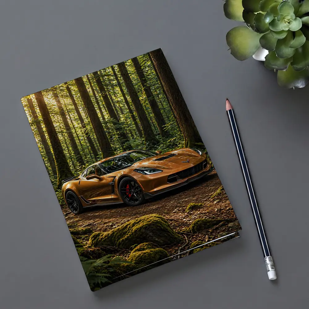 Chevrolet Corvette Bronze Supercar Forest Setting – Notebooks