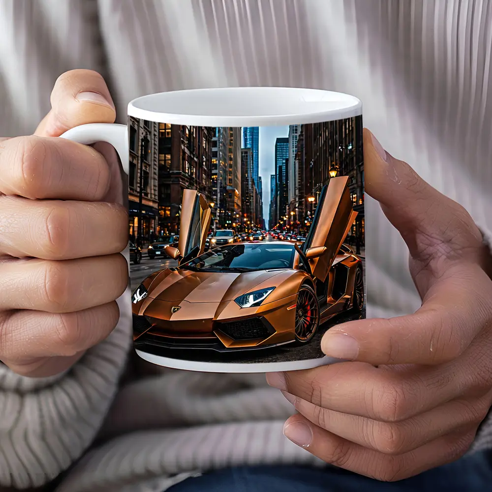 Lamborghini Aventador Gold City Street – Mugs