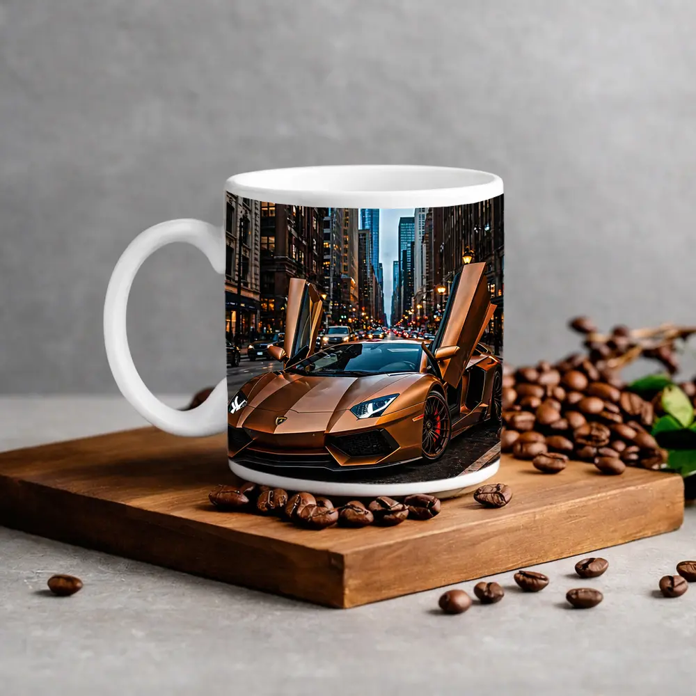Lamborghini Aventador Gold City Street – Mugs
