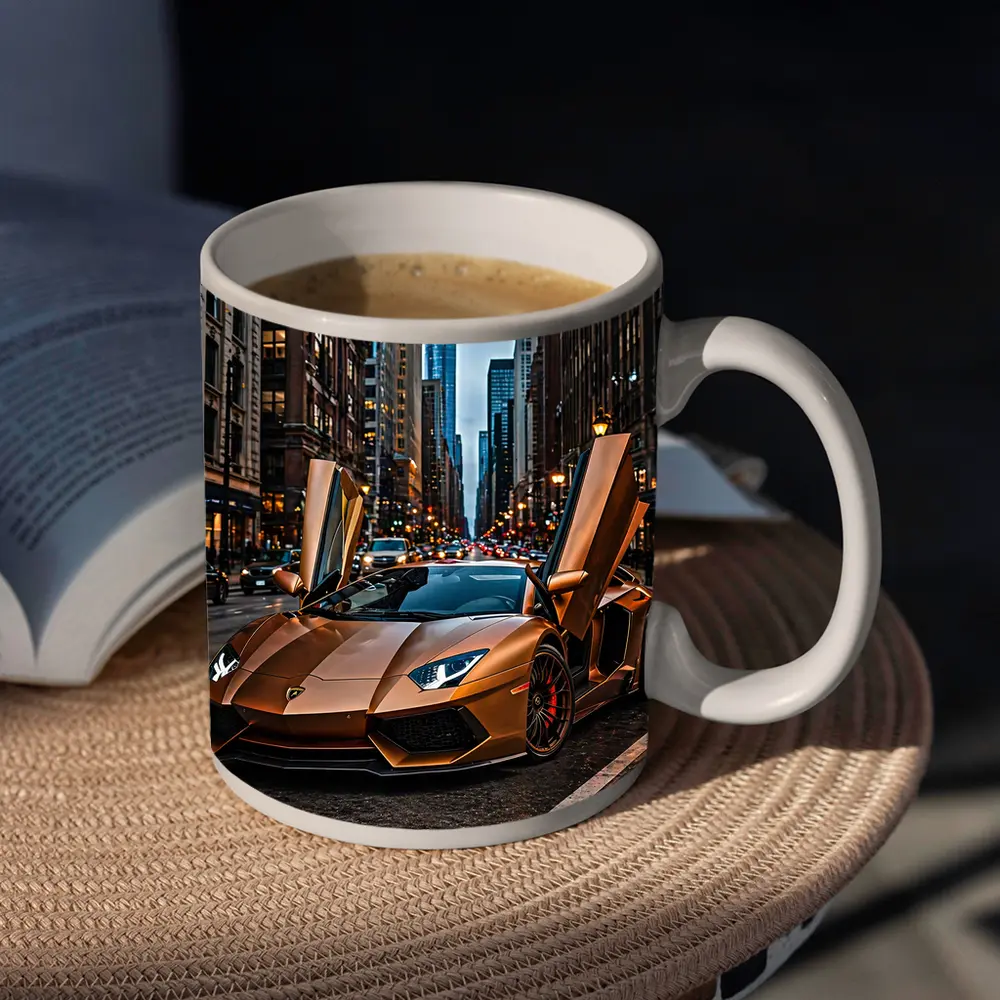 Lamborghini Aventador Gold City Street – Mugs