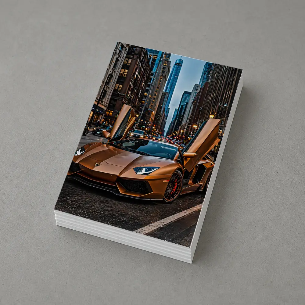 Lamborghini Aventador Gold City Street – Postcards