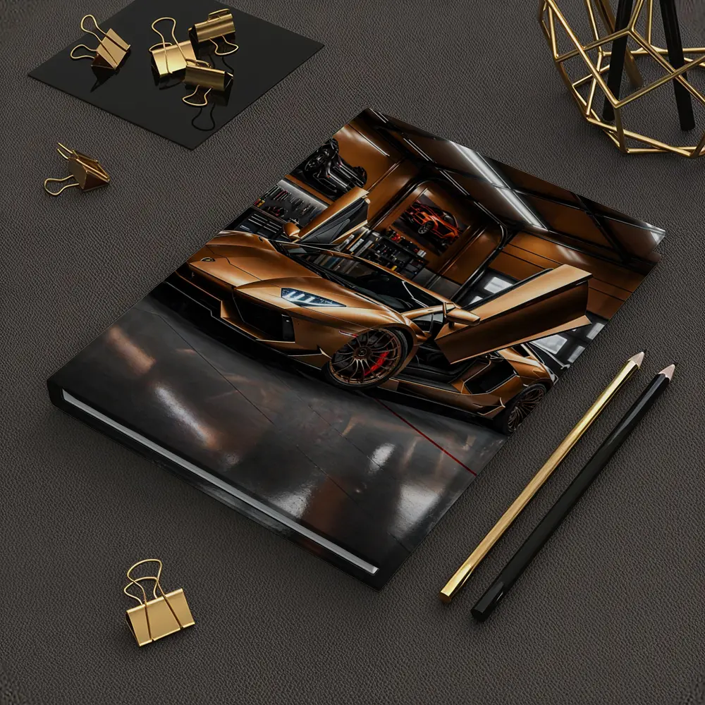 Gold Lamborghini Aventador Inside Luxury Garage – Notebooks