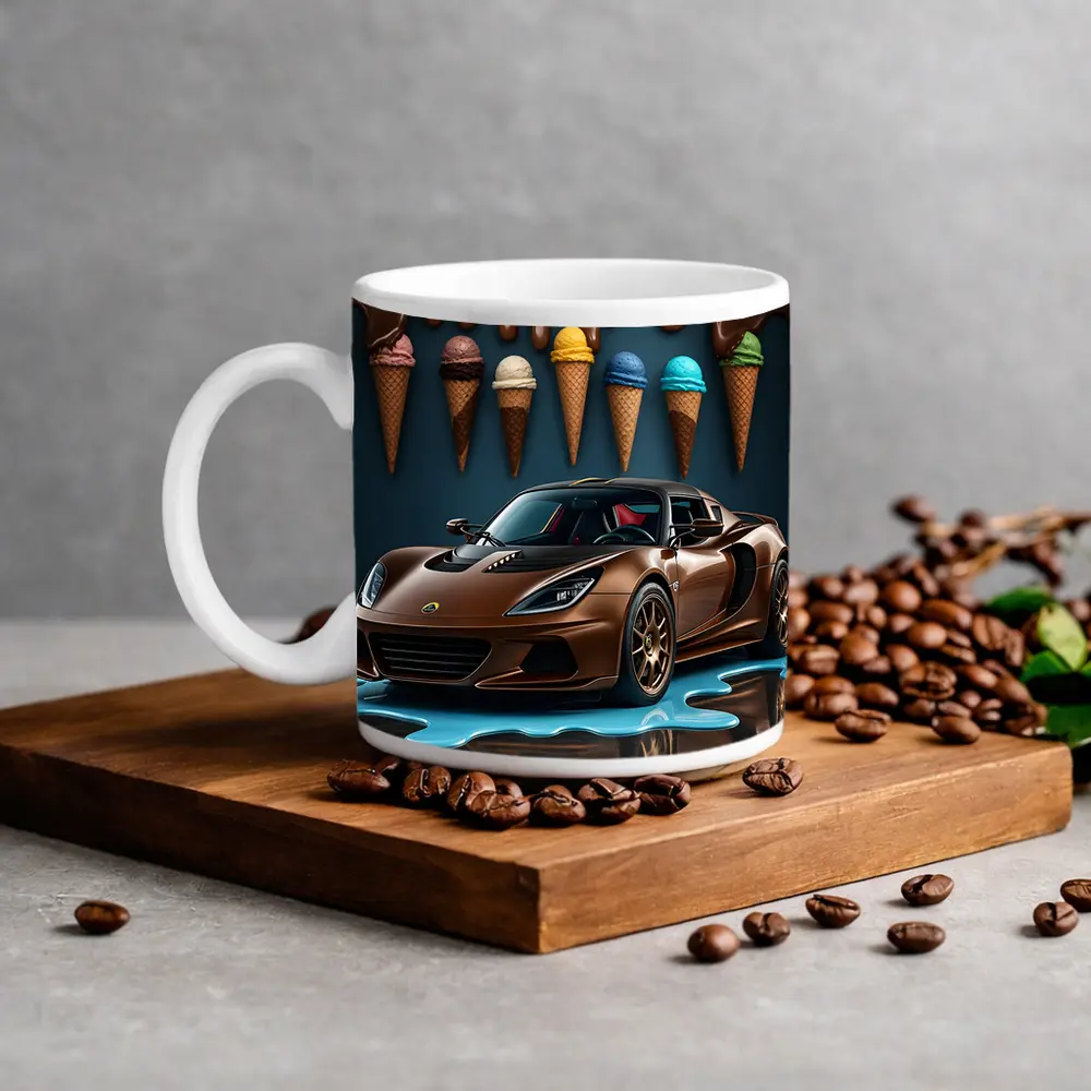 Lotus Elise Brown Sports Car Ice Cream – Mugs