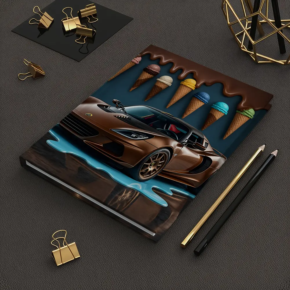 Lotus Elise Brown Sports Car Ice Cream – Notebooks