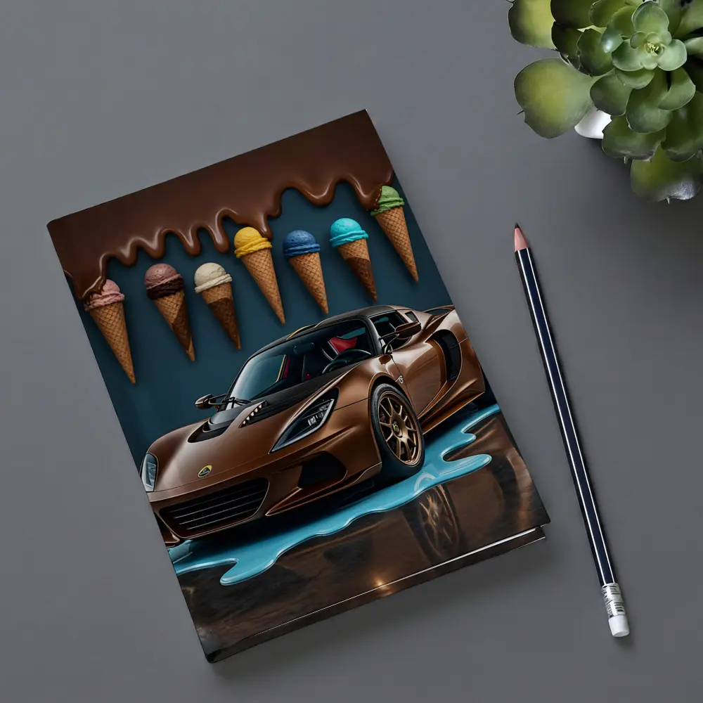 Lotus Elise Brown Sports Car Ice Cream – Notebooks