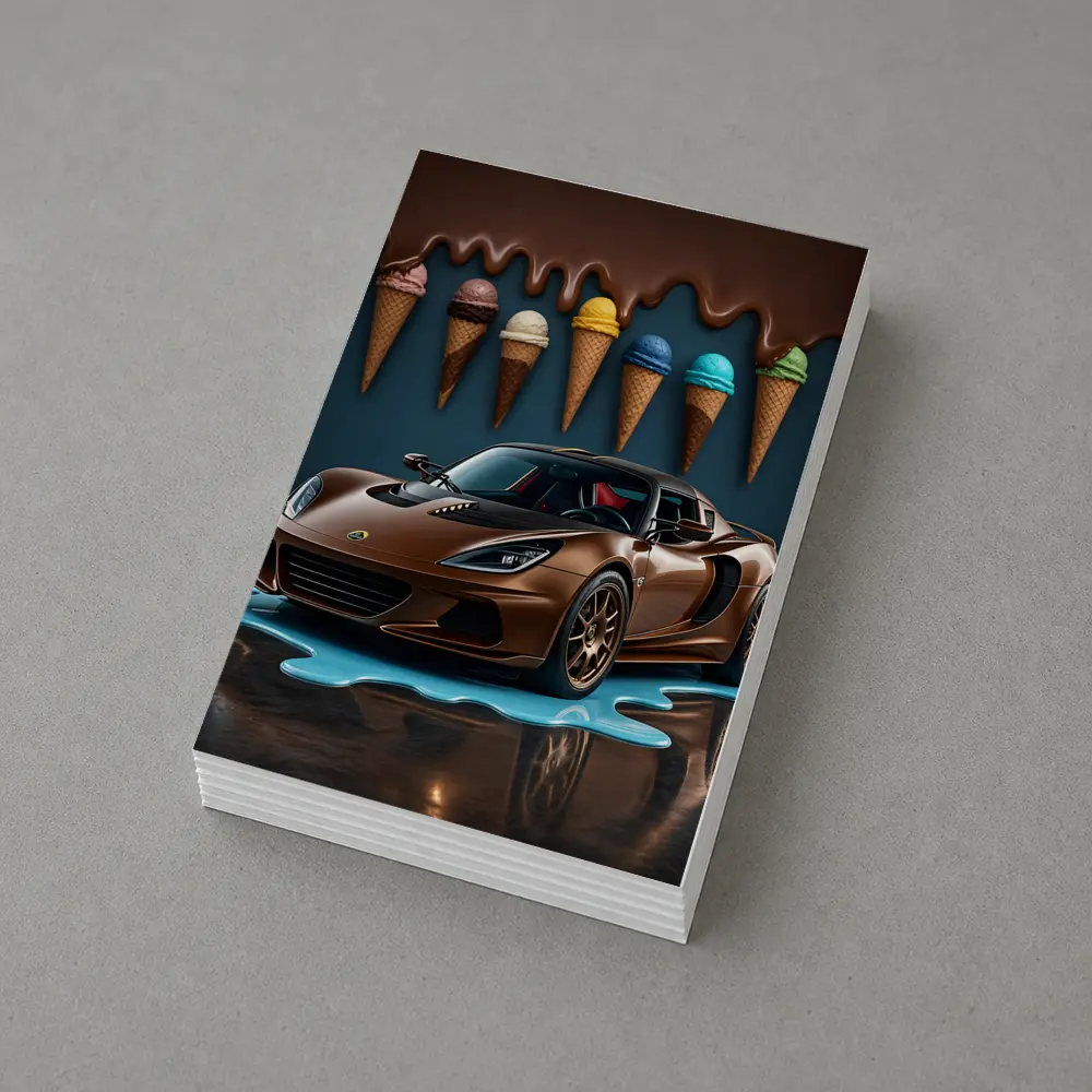Lotus Elise Brown Sports Car Ice Cream – Postcards
