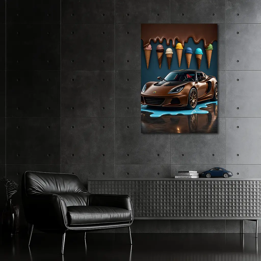 Lotus Elise Brown Sports Car Ice Cream – Wall Art