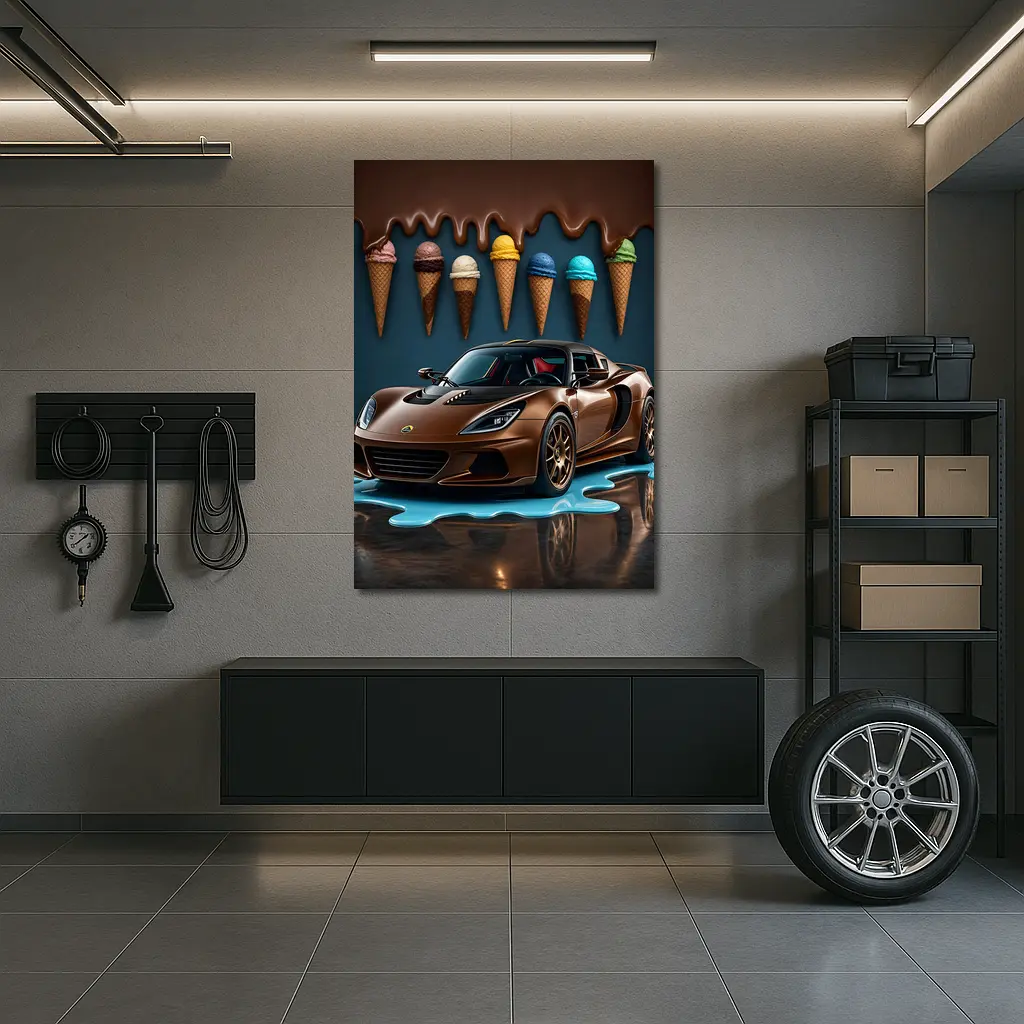 Lotus Elise Brown Sports Car Ice Cream – Wall Art