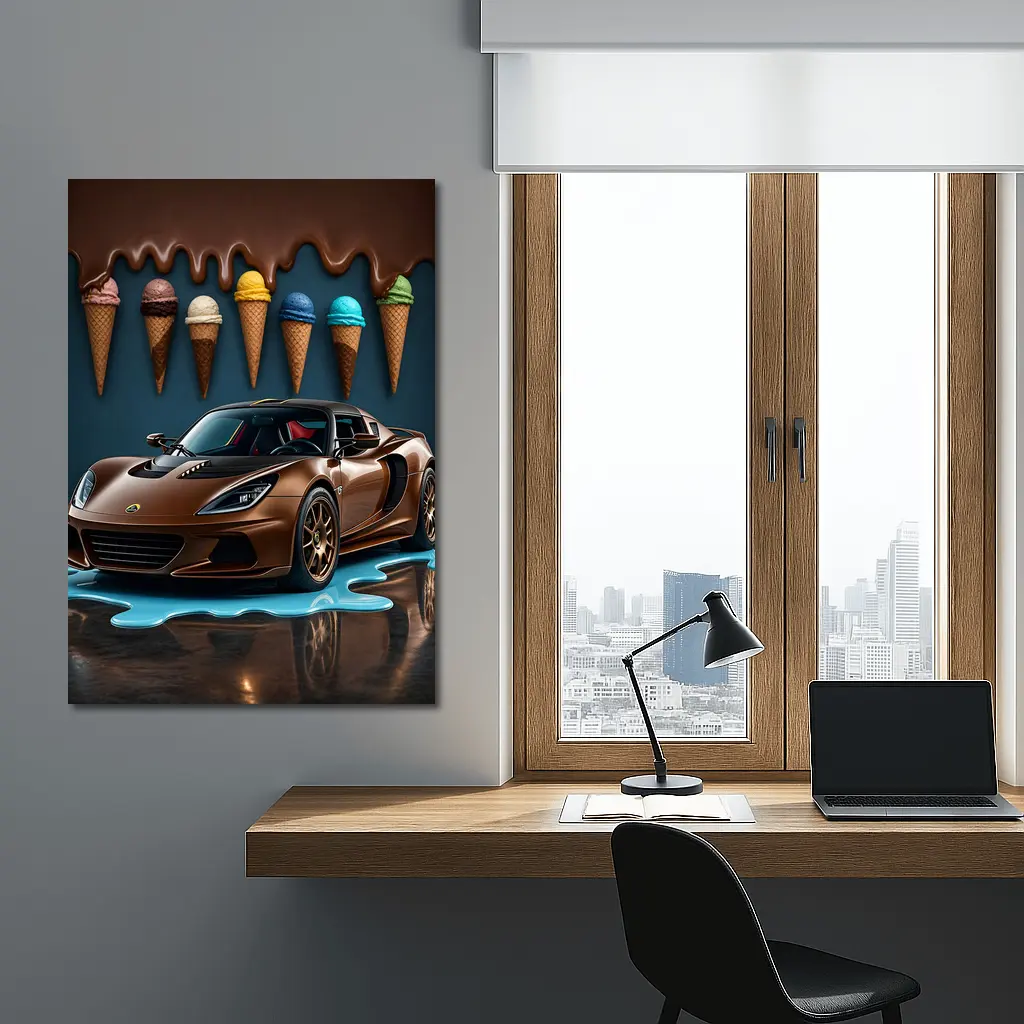 Lotus Elise Brown Sports Car Ice Cream – Wall Art