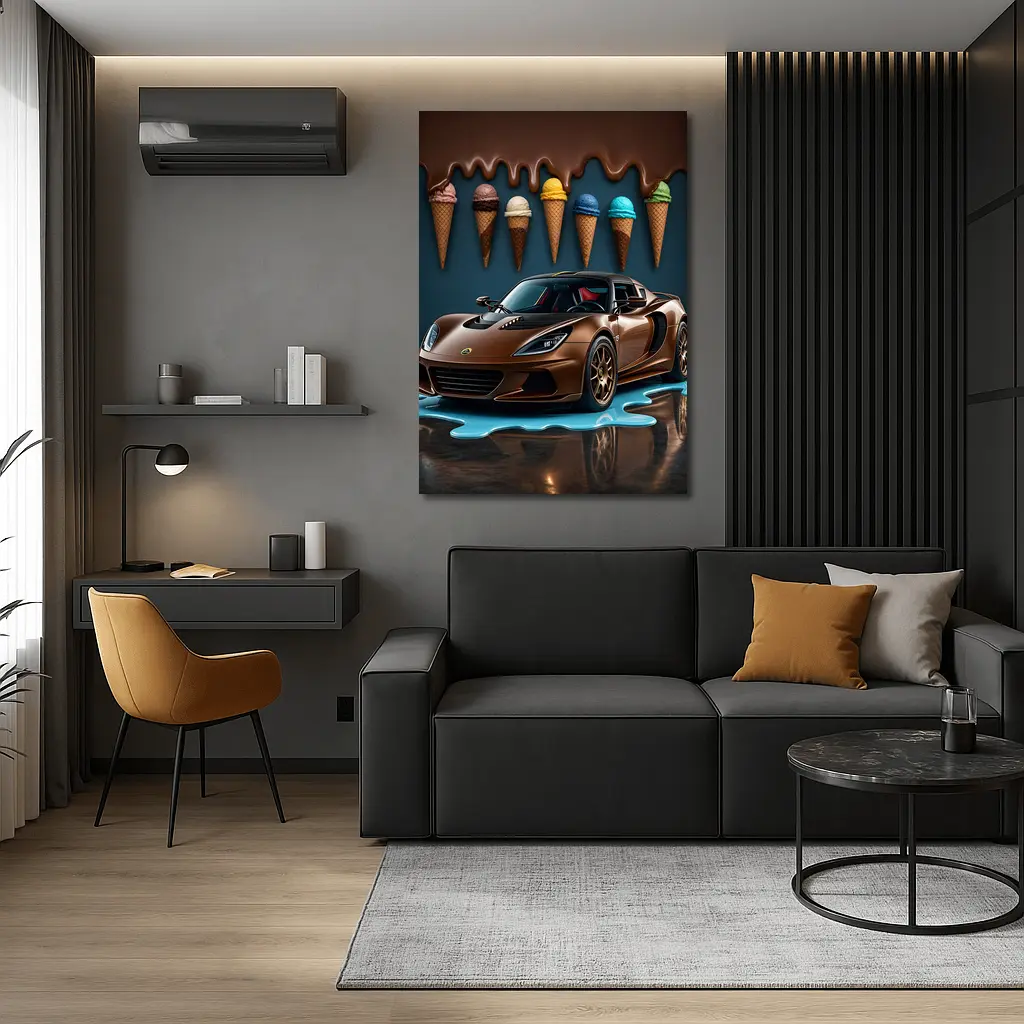 Lotus Elise Brown Sports Car Ice Cream – Wall Art