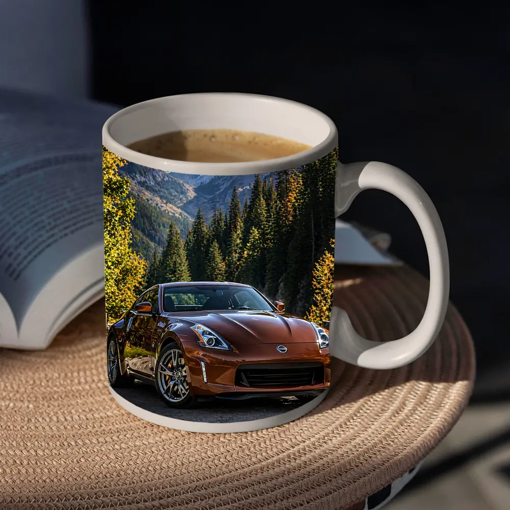 Nissan 370Z Brown Sports Car Mountain Setting – Mugs