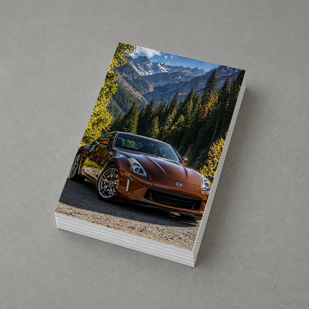 Nissan 370Z Brown Sports Car Mountain Setting – Postcards