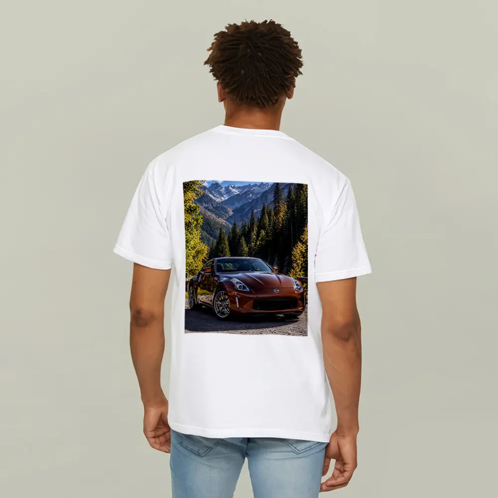 Nissan 370Z Brown Sports Car Mountain Setting – T-Shirts