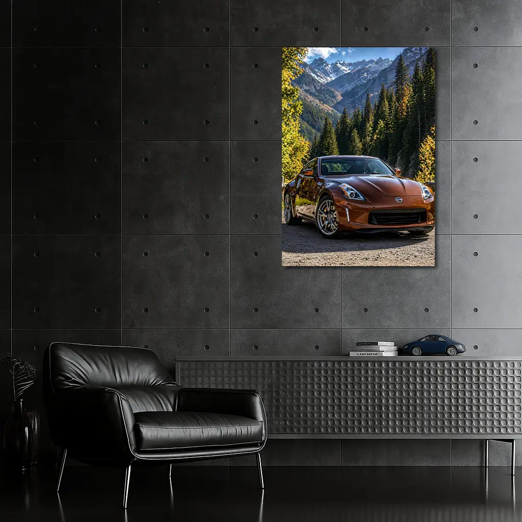 Nissan 370Z Brown Sports Car Mountain Setting