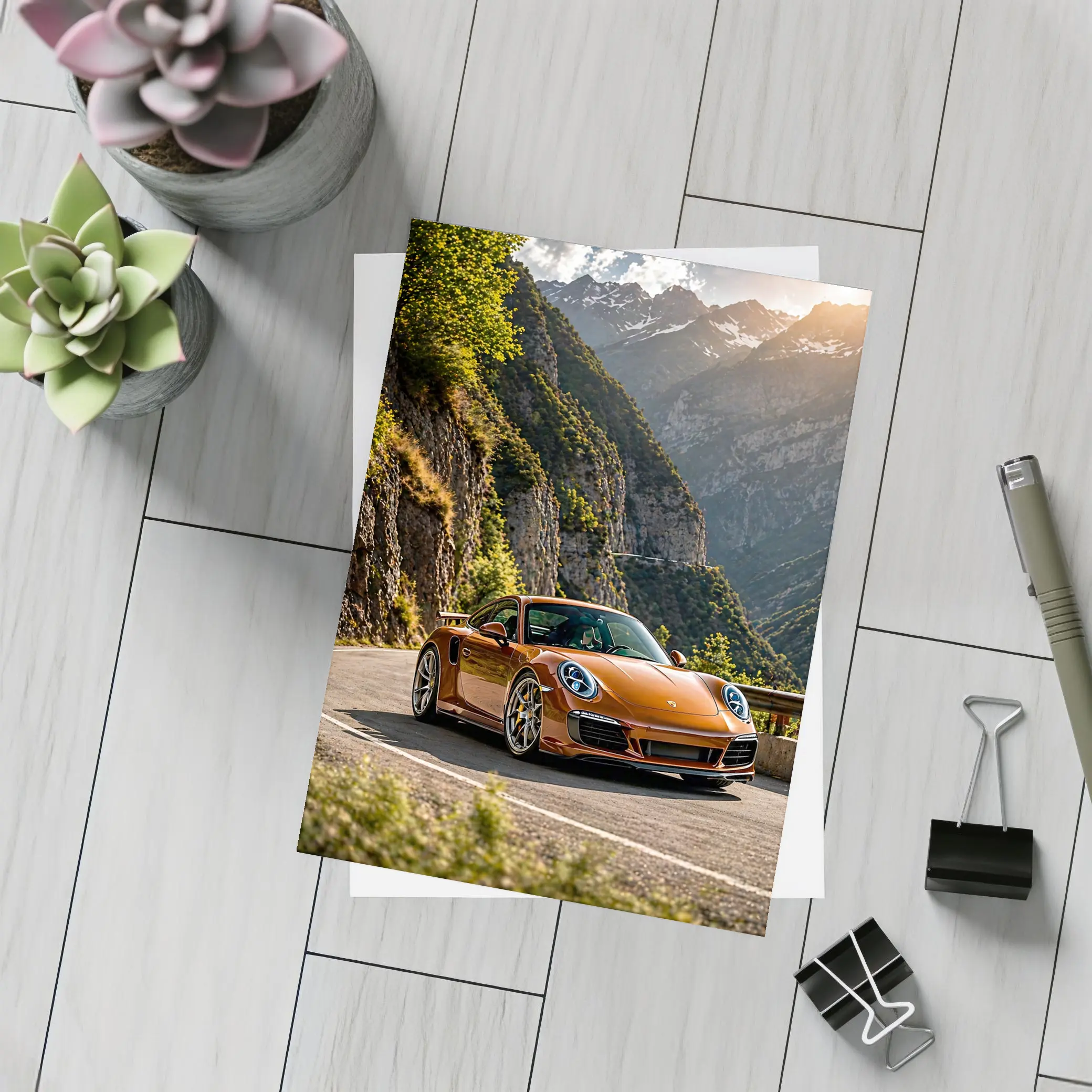 Porsche 911 Orange Mountain Road Drive – Postcards
