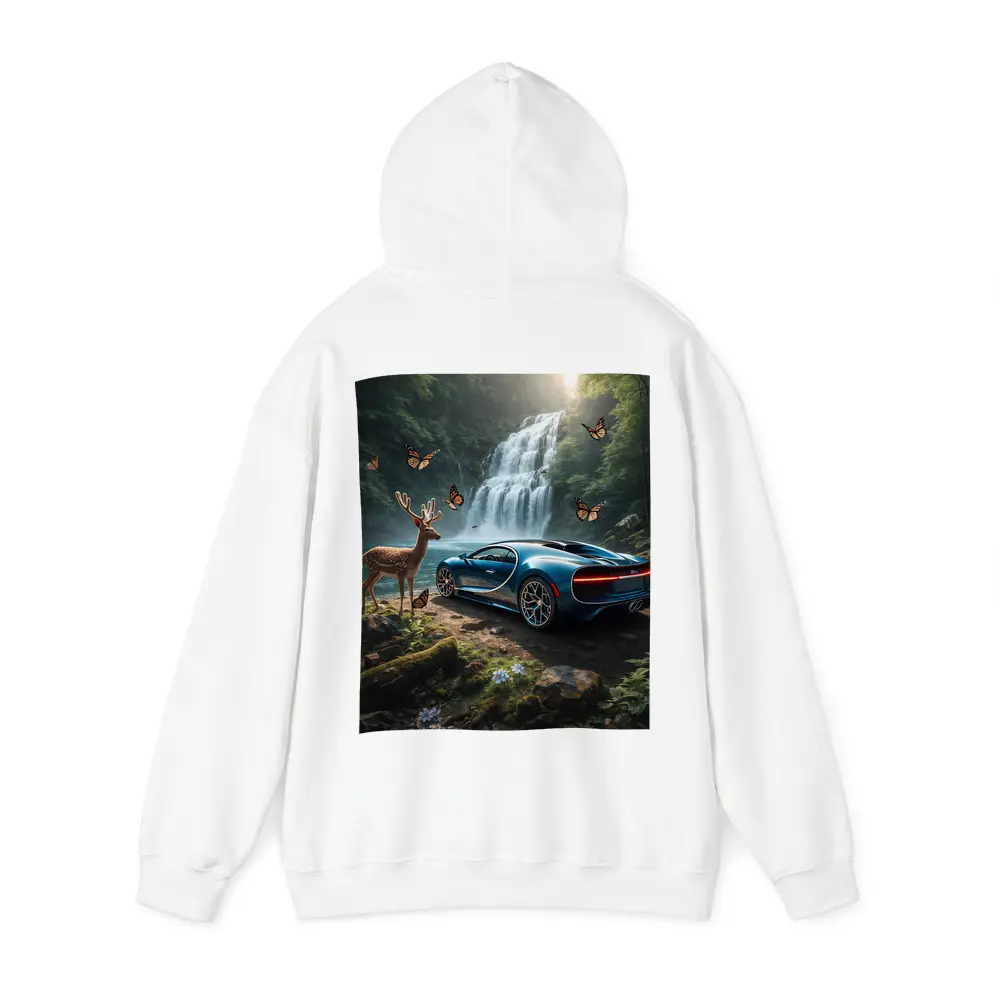 Bugatti Chiron Blue Waterfall Forest Deer – Hoodies