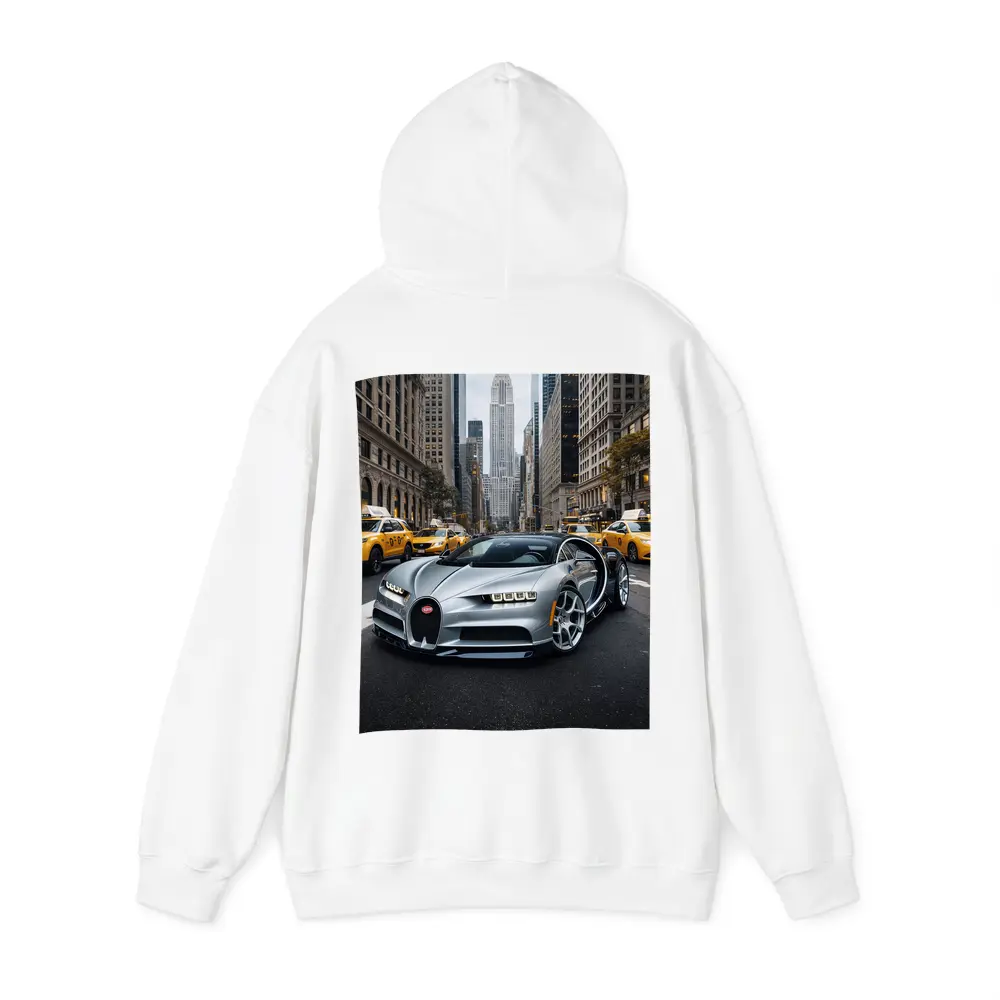 Bugatti Chiron Silver New York City Street – Hoodies