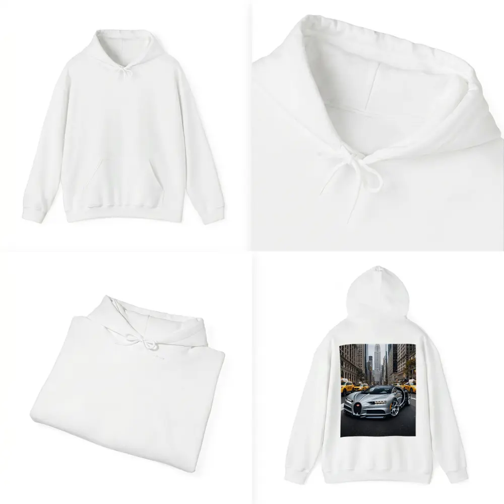 Bugatti Chiron Silver New York City Street – Hoodies